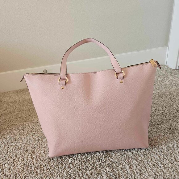 Light Pink Coach Regenerative Leather Tote Bag with Charm - Picture 6 of 16